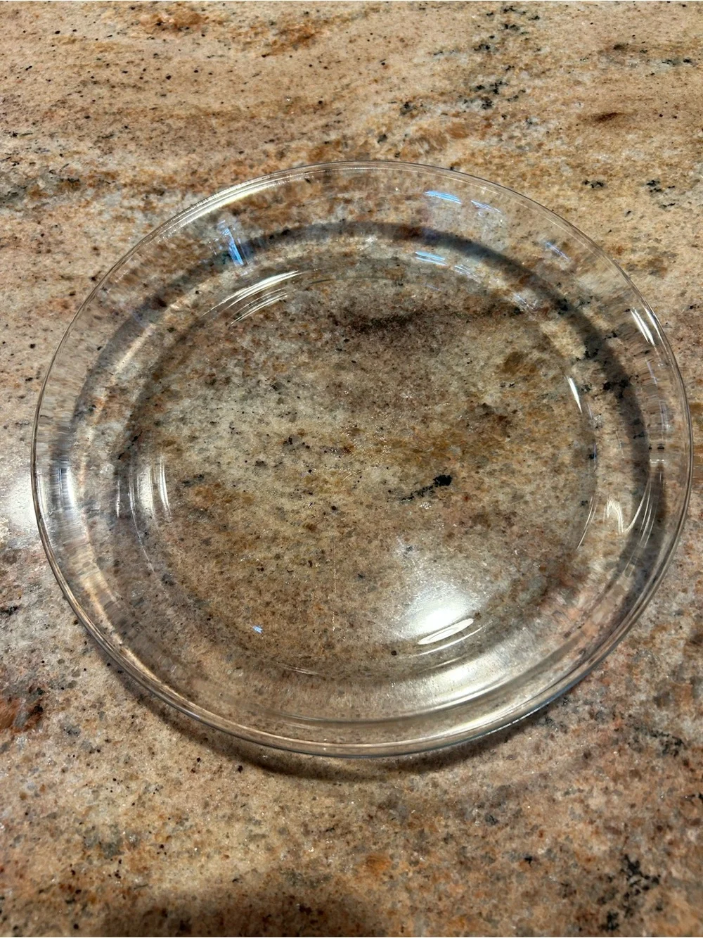 Marinex Made in Brazil Light Blue Tint Glass Pie Dish 9” Transparent Oven-Safe